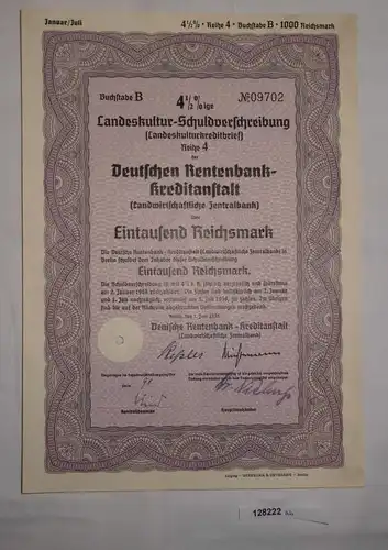 1000 Reichsmark Landeskultur Schuldverschreibung Berlin 1.Juni 1939 (128222)