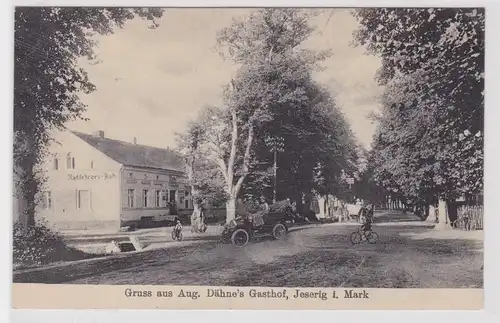 76888 Ak Gruß aus August Dähnes Gasthof Jeserig i. Mark 1918