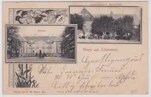 901108 Mehrbild Ak Gruß aus Schierensee Gastwirtschaft, Schloss 1903