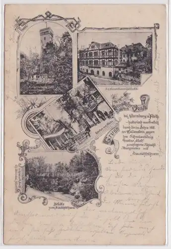 901104 Lithographie Ak Gruss von der alten Veste bei Nürnberg und Fürth 1899