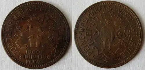 10000 Kipper Kupfer Münze Peine 1923 700 Jahrfeier Notmünze Inflation (155493)