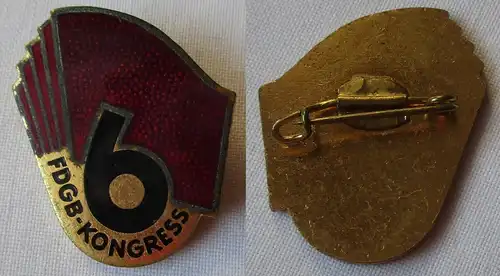 DDR Abzeichen 6. FDGB Kongress Gewerkschaftsbund Bartel Band IV Nr. 190 (141873)