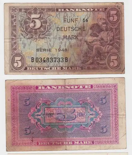 5 Mark Banknoten Bank Deutscher Länder 1948 Rosenberg Nr. 236 (126468)