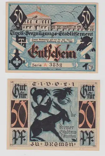 50 Pf. Banknote Notgeld Tivoli Vergnügungs Etablissement Bremen o.D. (137383)