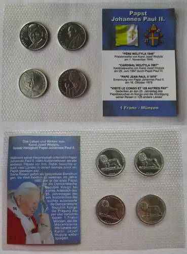 Kursmünzsatz KMS Johannes Paul II 1 Franc Kongo 2004 (126615)