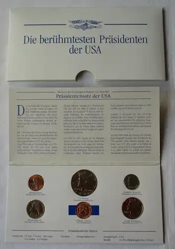 Kursmünzsatz mit 5 Münzen die berühmtesten Präsidenten der USA 1996 (129886)