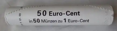Deutschland BRD 1 Euro-Cent Rolle mit 50 x 1 Cent Euromünzen München D (112403)