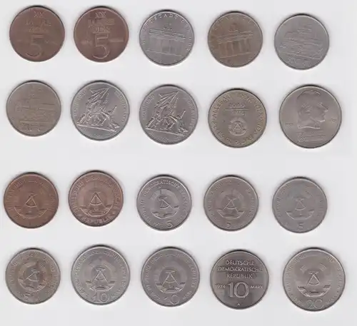 10 x DDR Gedenk Münzen 5,10 und 20 Mark Schiller, Buchenwald, Meißen (156375)