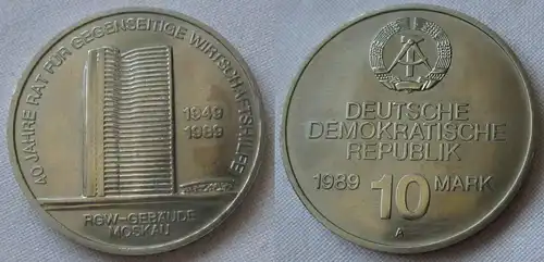 DDR Gedenkmünze 10 Mark 40 Jahre RGW gegenseitige Wirtschaftshilfe 1989 (155837)