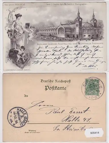905414 AK Officielle Postkarte Berliner Gewerbe-Ausstellung 1896 Chemie, Optik