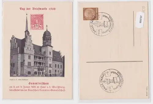 904797 AK Tag der Briefmarke 1938 - Sammlerschau Halle Saale Altes Rathaus