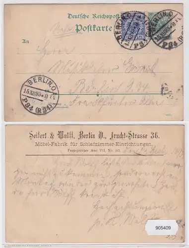 905409 AK Seifert & Wolff Berlin Möbel-Fabrik für Schlafzimmereinrichtungen 1893
