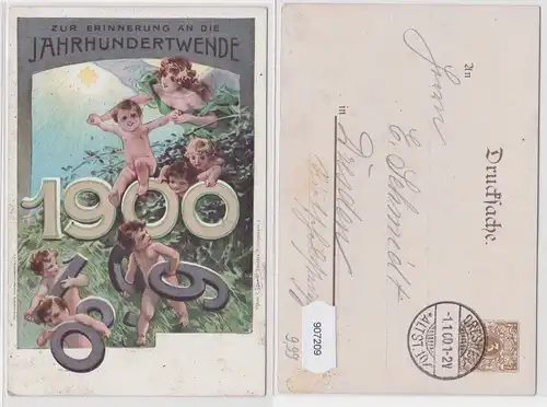 907209 AK Zur Erinnerung an die Jahrhundertwende 1899 - 1900