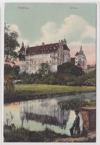 62197 Ak Güstrow in Mecklenburg - Blick aufs Schloss 1908
