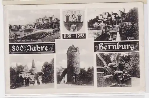 61572 AK 800 Jahre Bernburg - Eulenspiegel-Turm, Bärenzwinger, Schloss 1938