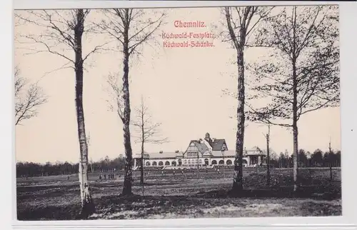 906341 Ak Chemnitz Küchwald Festplatz und Küchwald Schänke um 1910