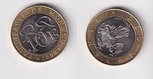 10 Francs Bi-Metall Münze Monaco 2000 Stgl. KM:163 (165588)
