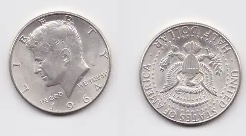 1/2 Dollar Silber Münze USA 1964 vz (158403)