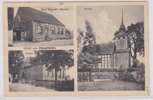 903576 Mehrbild Ak Gruß aus Hausfelde Karl Bischoff´s Gasthof, Schule, Kirche 