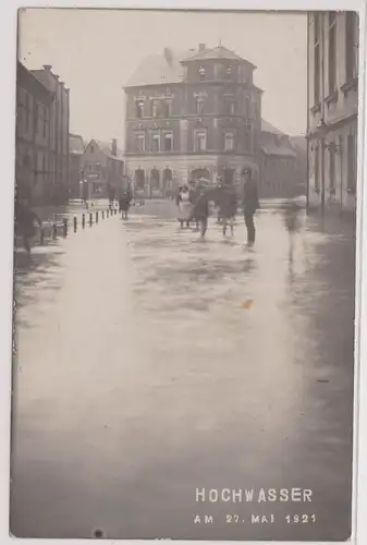 904104 Foto Ak Meuselwitz Hochwasser am 27.Mai 1921