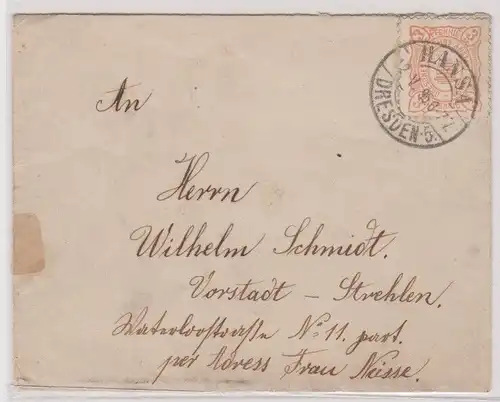 95263 Privatpost Brief Privat Brief Verkehr "Hansa" Dresden 1895