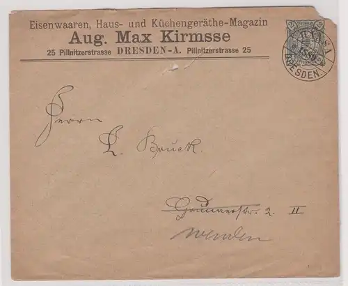 96309 Reklame Privatpost Ganzsachen Brief Privat Brief Verkehr "Hansa" Dresden