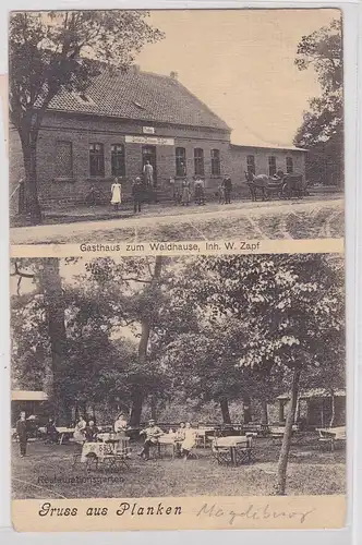 19082 Mehrbild Ak Gruß aus Planken bei Magdeburg Gasthaus zum Waldhause 1911