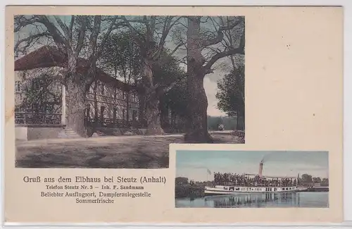83938 Mehrbild Ak Gruß aus dem Elbhaus bei Steutz (Anhalt) 1925