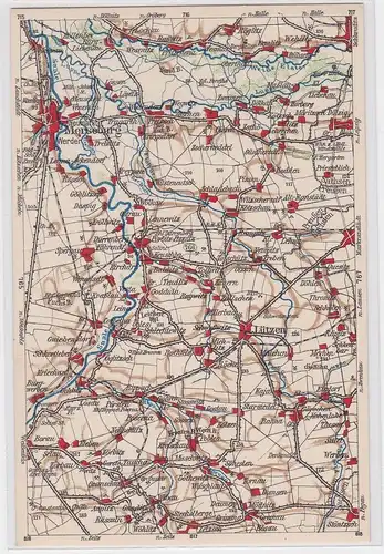 903348 Landkarten Ak Wona-Karte D Merseburg, Lützen, Altranstädt usw.
