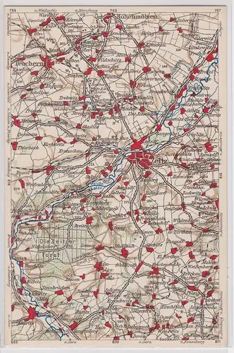 903459 Landkarten Ak Wona-Karte D Zeitz, Teuchern, Hohenmölsen, Theißen usw.