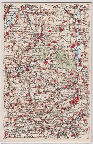 903460 Landkarten Ak Wona-Karte D Altenburg, Meuselwitz, Lucka, Groitzsch usw.