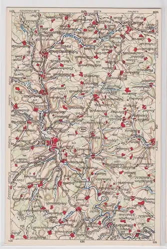 903469 Landkarten Ak Wona-Karte E Hof, Hirschberg, Münchberg, Schwarzenbach usw.