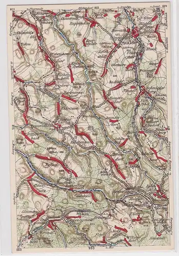 60223 Landkarten Ak Wona-Karte C Dippoldiswalde Frauenstein, Rehefeld usw.