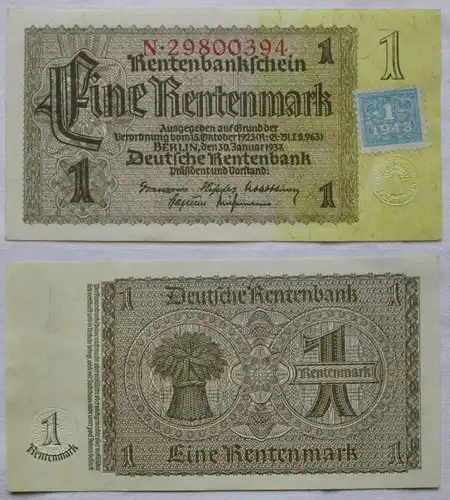 1 Mark Banknote DDR Deutsche Notenbank 1948 Kuponausgabe Ro.Nr.330 b (161061)