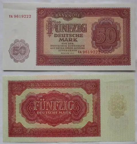Banknote 50 Mark DDR 1955 kassenfrisch UNC Austauschnote Ro.Nr.352 b (160892)