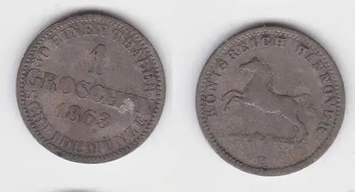 1 Groschen Silber Münze Hannover 1863 B f.ss (142904)