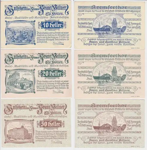 10, 20 und 50 Heller Banknote Firma Franz Bittner St. Pölten (148805)