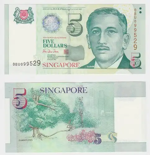 5 Dollar Banknote Singapur o. Jahr (1999) Pick 39 (153510)