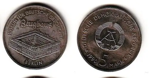 DDR Gedenk Münze 5 Mark Berlin Zeughaus 1990 (114536)