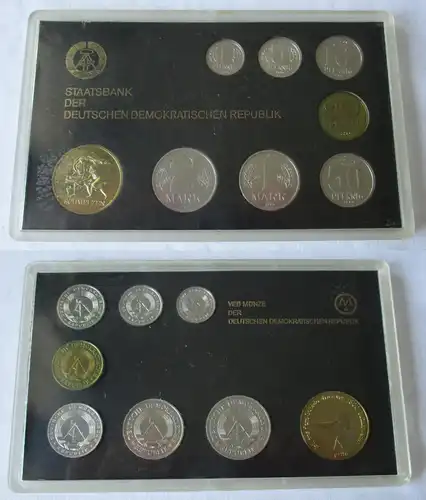 DDR Kursmünzensatz 1985 1 Pfennig -2 Mark KMS ST mit Medaille Schmelzen (124732)