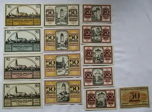 14 Banknoten Notgeld Stadt Nördlingen um 1920 (100785)