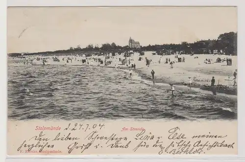 97645 Ak Stolpmünde (Ustka) am Strande 1904