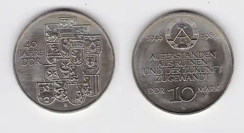 DDR Gedenk Münze 10 Mark 40.Jahrestag der DDR 1989 (148840)
