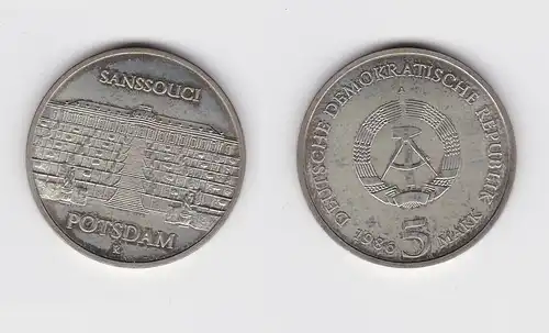 DDR Gedenk Münze 5 Mark Potsdam Sanssouci 1986 vorzüglich plus (148778)