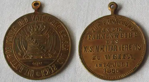 seltene Medaille Fahnenweihe K.S. Militär Verein zu Weifa 1895 (148294)