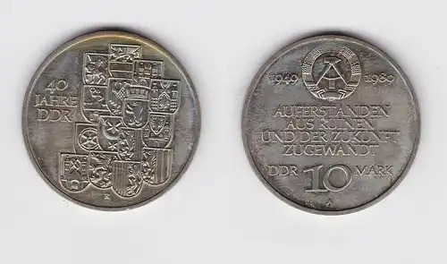 DDR Gedenk Münze 10 Mark 40.Jahrestag der DDR 1989 (148833)