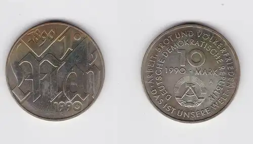 DDR Gedenk Münze 10 Mark 100.Jahre 1.Mai Feiertag 1990 (148417)