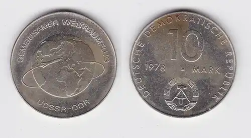 DDR Gedenk Münze 10 Mark gemeinsamer Weltraumflug DDR UdSSR 1978 (148797)