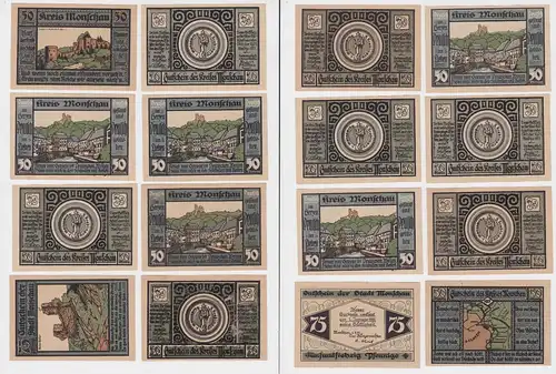 7 x 50 und 75 Pfennige Notgeld Stadt Monschau 1921 (127439)
