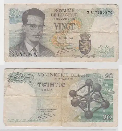 20 Frank Banknote Belgien Belgique Belgie 15.06.1964 (138342)